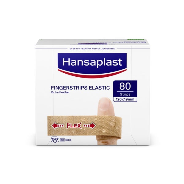 Hansaplast Elastic Fingerstrips Pflaster elastisch & extra lang, für Finger - 80 Strips 80 St