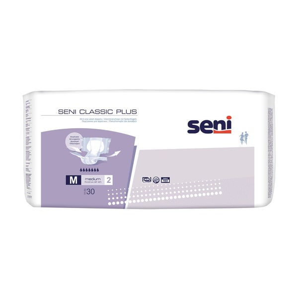 Seni Classic Plus Medium Inkontinenzhosen, 75 - 110 cm, 2800 ml 3X30 St
