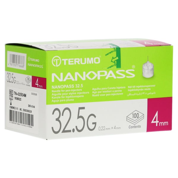Terumo Nanopass 32,5 Pen Kanüle 0,22x4 m 100 St