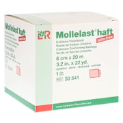 Lohmann Rauscher Mollelast haft Kohäsive Fixierbinde Latexfrei 1 Stück - Rot / 8 cm x 20 m 1 St