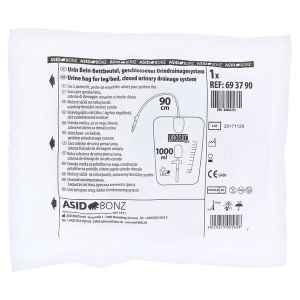 Urinbeutel 24h Steril 1 l 90 cm Schlauch 1 St