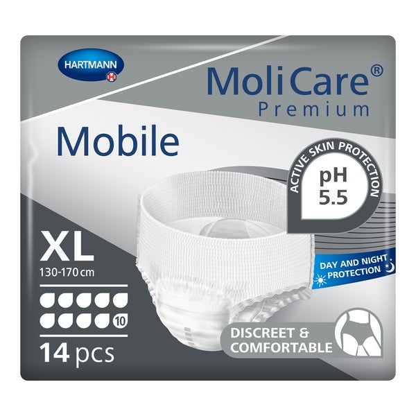 MoliCare Premium Mobile, 10 Tropfen, Gr. XL, 130 - 170 cm Hüftumfang 14 St