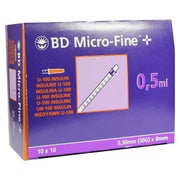 BD Micro-fine+ Insulinspritze 0,5 ml U100 100X0,5 ml
