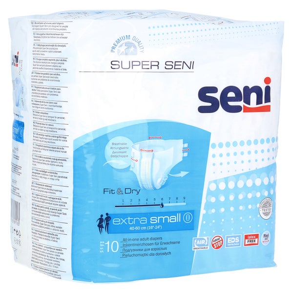 Super Seni Extra Small Inkontinenzhosen, Unisex, 10er Pack, 40 - 60 cm, 1400 ml 10 St