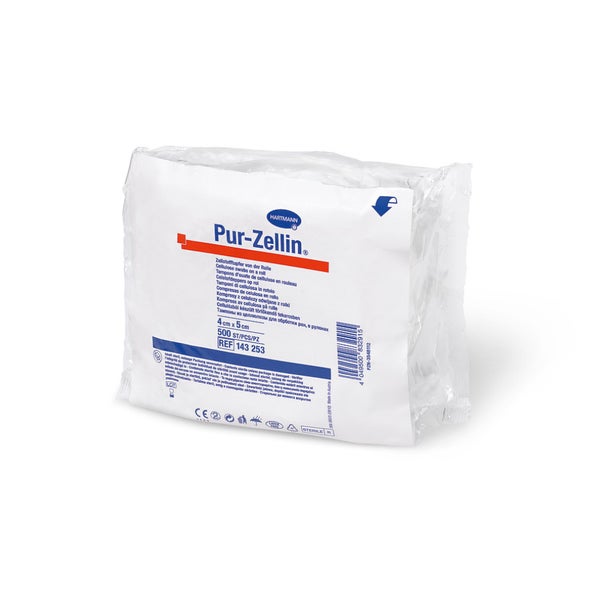 Hartmann Pur-Zellin Tupfer 500 Stück 4 cm x 5 cm unsteril 1 St