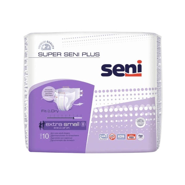 Super Seni Plus Extra Small Inkontinenzhosen, Unisex, 10er Pack, 40 - 60 cm, 1800 ml 10 St