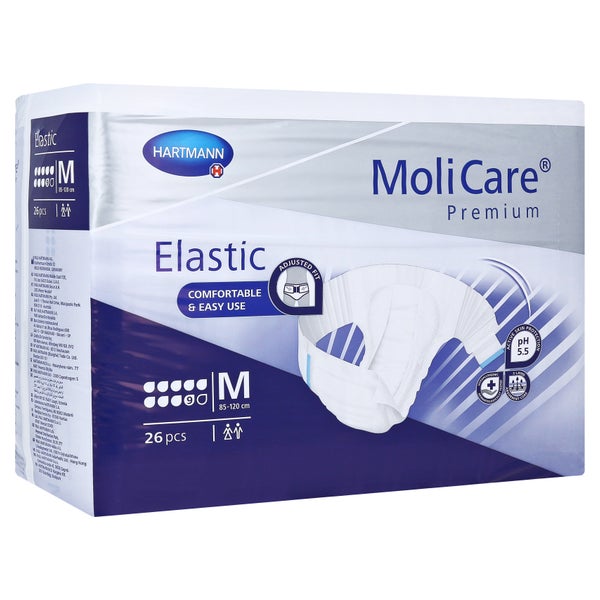 MoliCare Premium Elastic, 9 Tropfen, Gr. M, 85 - 120 cm Hüftumfang 26 St