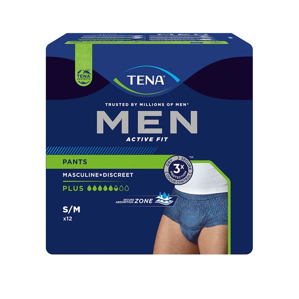TENA Men Active Fit Pants Plus blau S/M, 12 Stück 12 St
